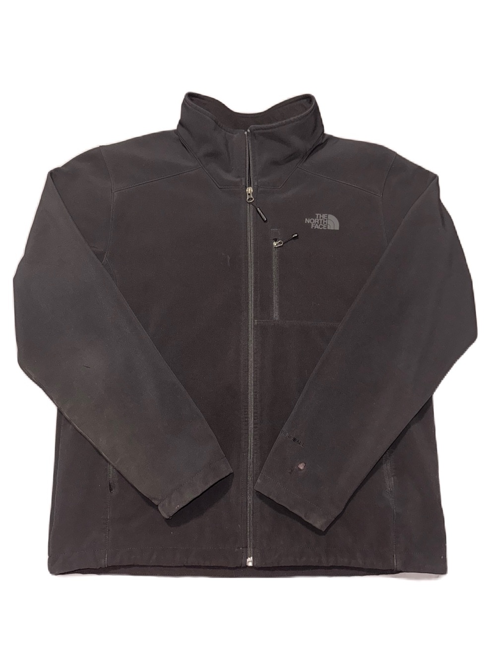 The North Face Windwall Full-Zip Soft Shell Jacket Black Logo